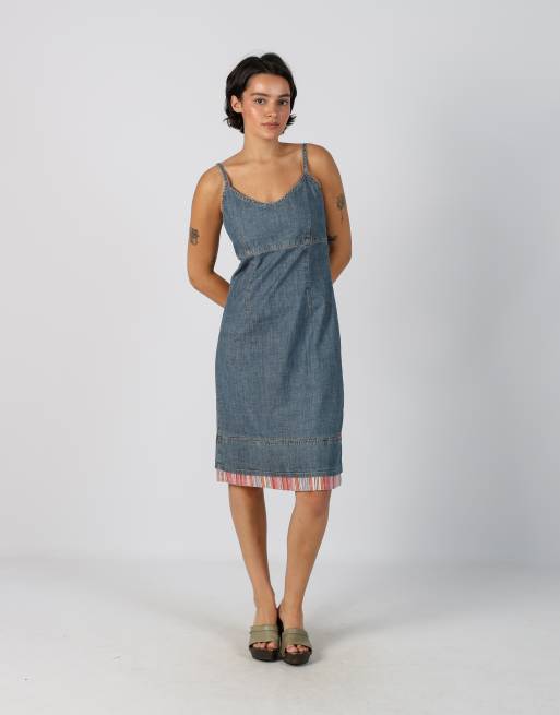 Vintage S.Oliver M denim midi dress in blue, 1 of 4