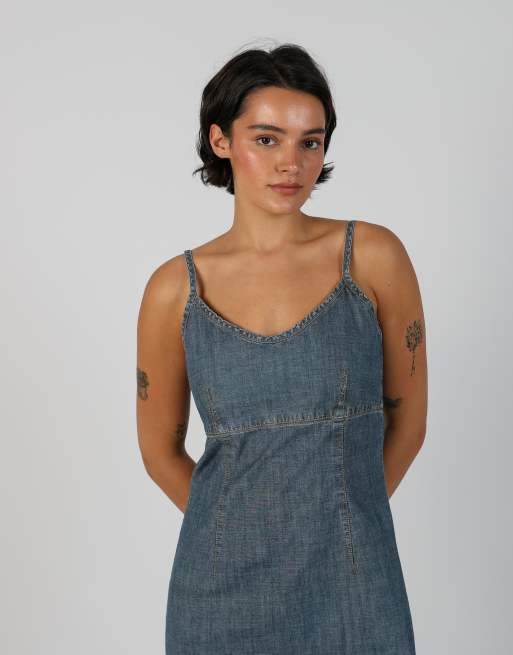 Vintage S.Oliver M denim midi dress in blue, 2 of 4