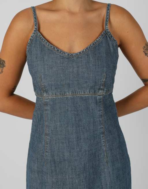 Vintage S.Oliver M denim midi dress in blue, 4 of 4