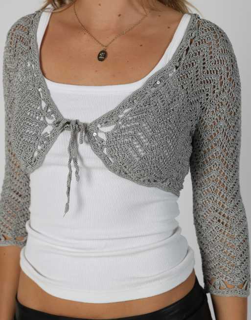 Vintage S.Oliver S cardigan in light grey, 4 of 4