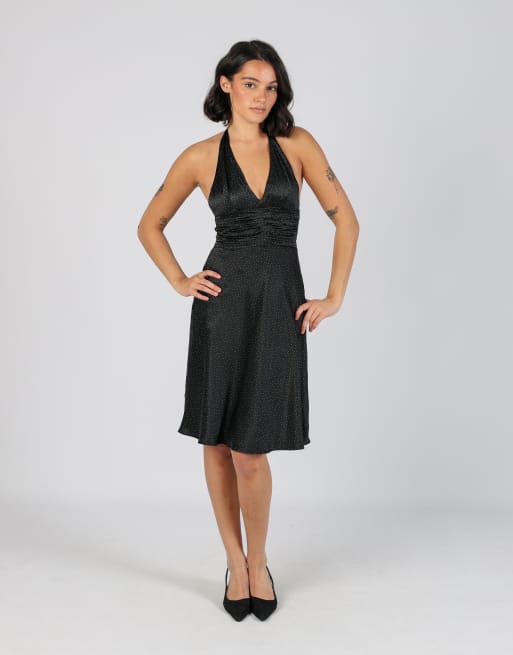 Vintage S.Oliver XS woven midi dress in black