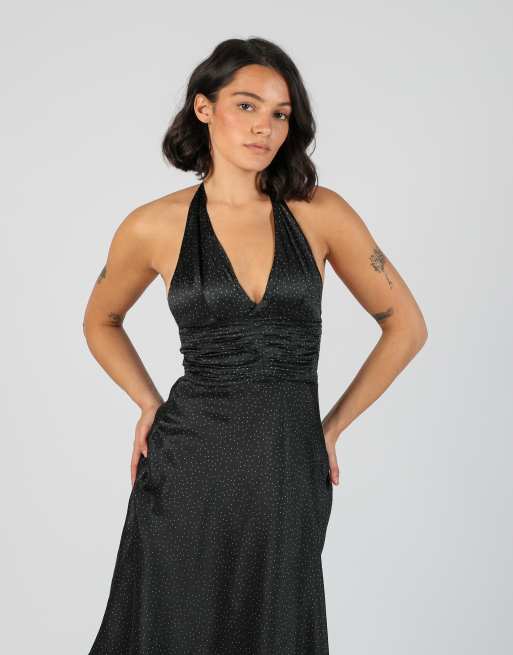 Vintage S.Oliver XS woven midi dress in black, 4 of 4