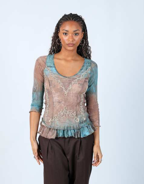 Vintage Sonia Fortuna S blouse in brown - view 1