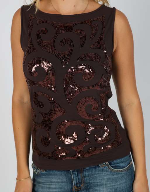 Vintage Sonia Fortuna S woven vest in brown, 4 of 4