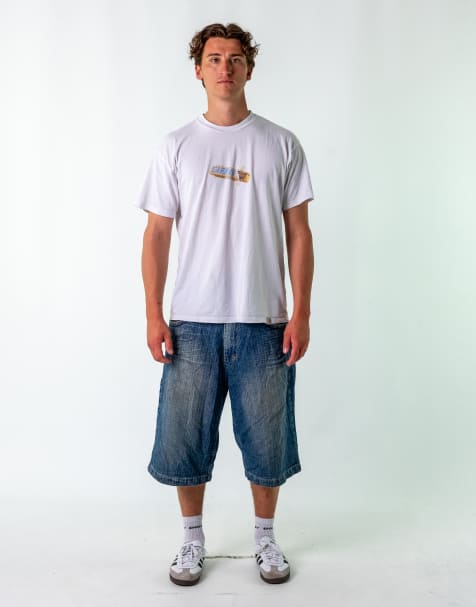 Vintage  Source 36" Denim Hip Hop Jorts Shorts Blue - view 1
