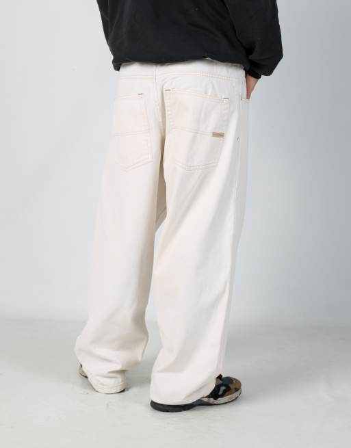 Vintage Southpole 38x30 denim hip hop jeans in cream