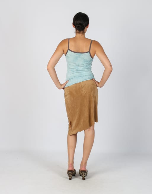 Vintage Specchio XS woven midi skirt in brown, 3 of 4