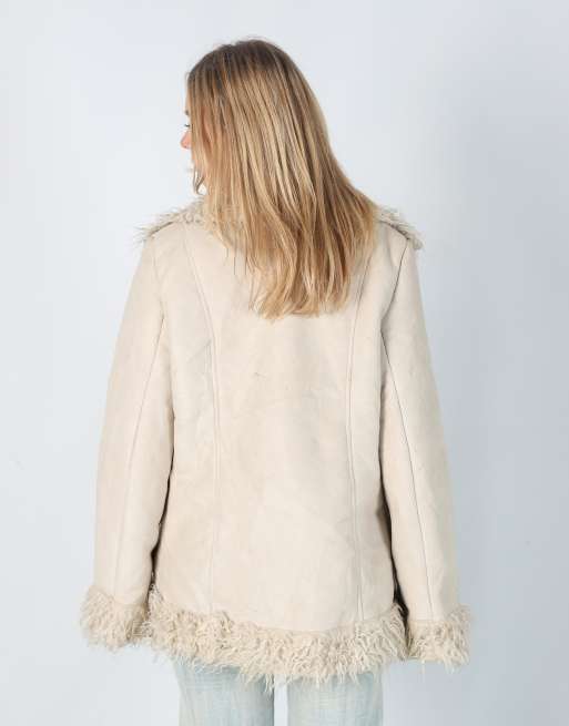 Vintage Spot L afghan coat in cream, 2 of 4
