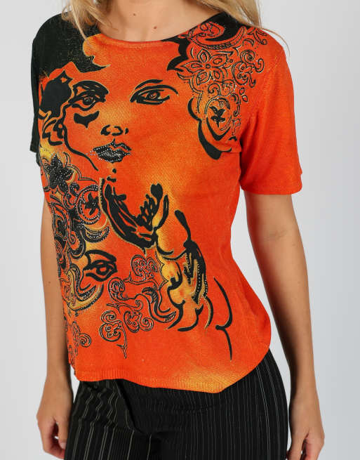 Vintage Spun M woven top in orange, 4 of 4