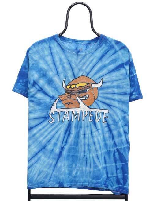 Vintage Stampede size S tshirt in blue tie dye