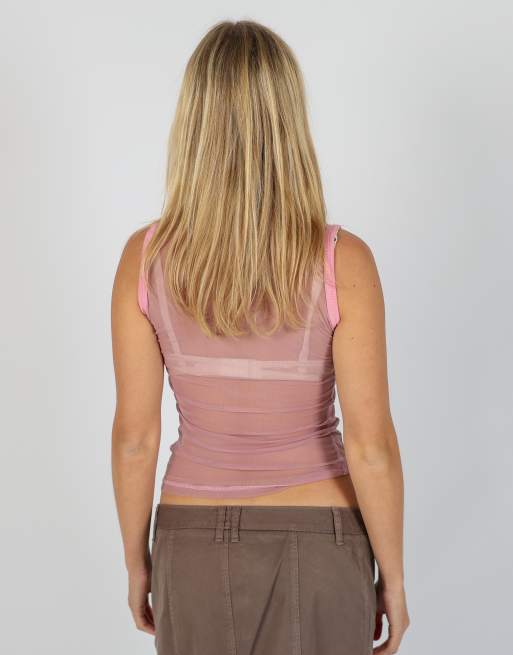 Vintage Stand Point S cami in baby pink, 2 of 4