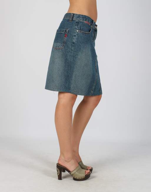 Vintage Stand Point S denim mini skirt in blue, 2 of 4