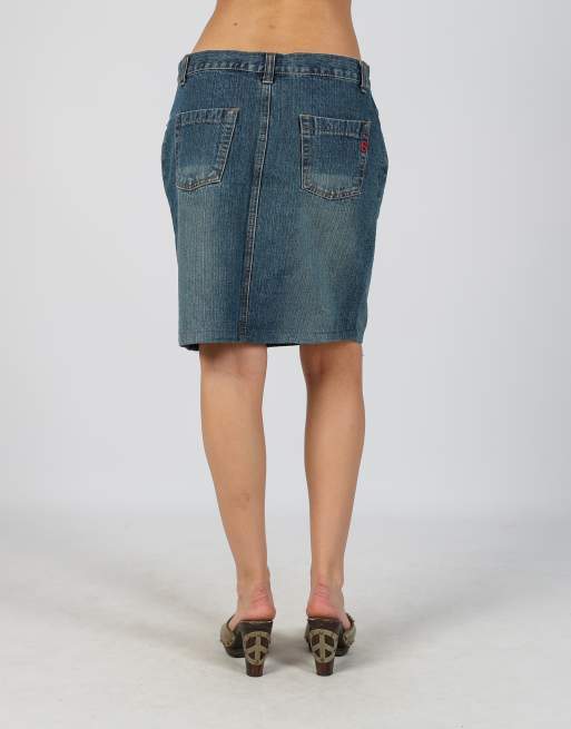 Vintage Stand Point S denim mini skirt in blue, 4 of 4