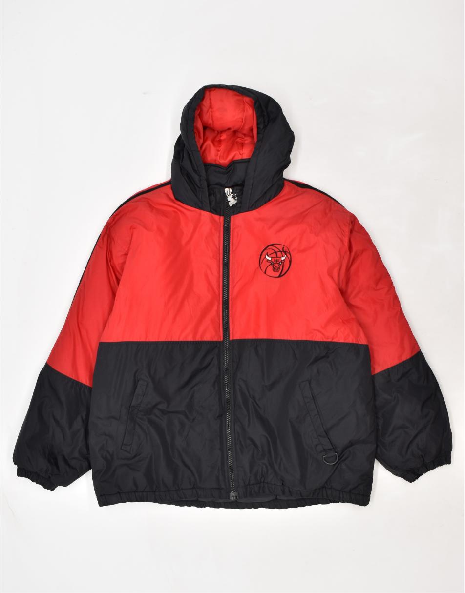 Vintage starter Chicago Bulls Size XL colourblock hooded windbreaker jacket in red