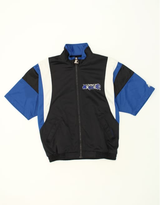 Vintage Starter Size S Colourblock Short Sleeve Tracksuit Top Jacket in Black