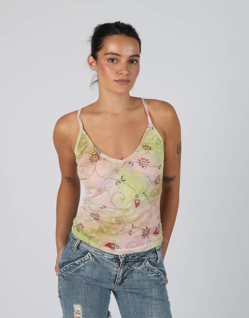 Vintage Status S cami in light green