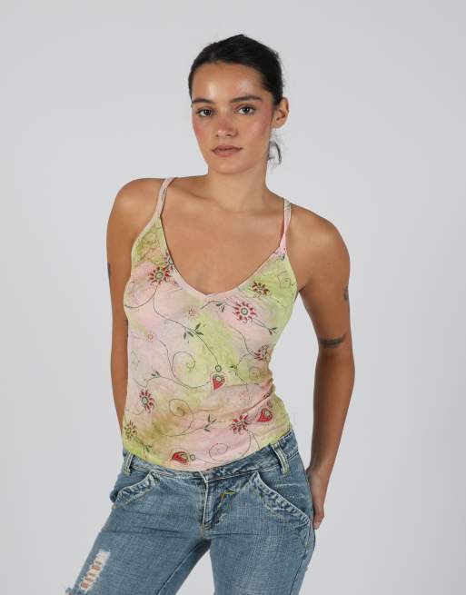 Vintage Status S cami in light green, 3 of 4