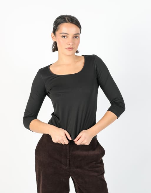 Vintage Stefanel L long sleeve top in black, 2 of 4