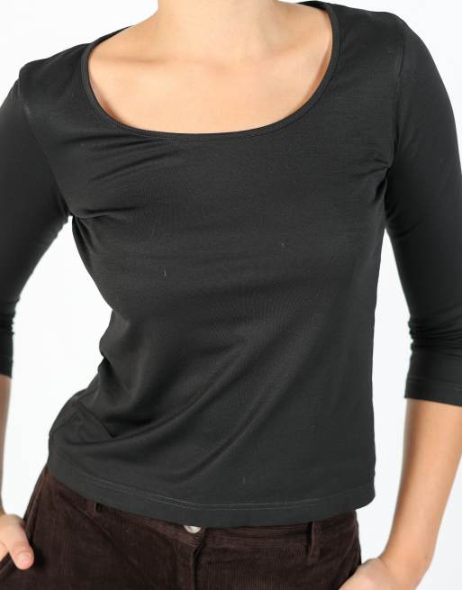 Vintage Stefanel L long sleeve top in black, 4 of 4