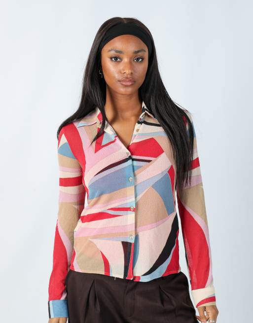 Vintage Stefanel M blouse in multi colured