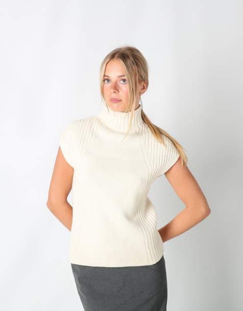 Vintage Stefanel M knitted top in cream - view 1