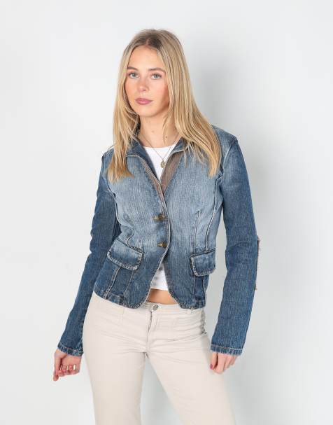 Vintage Stefanel S denim jacket in blue - view 1
