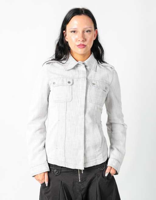 Vintage Stefanel S denim jacket in ivory