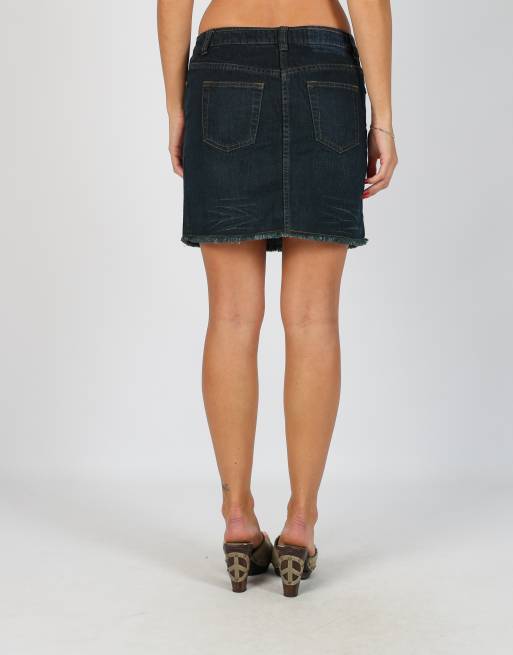 Vintage Stefanel S denim mini skirt in blue, 4 of 4