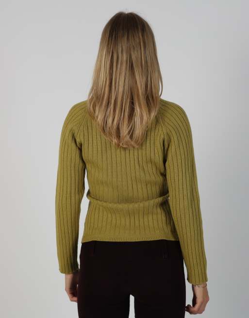 Vintage Stefanel S knitted jumper in light green, 2 of 4