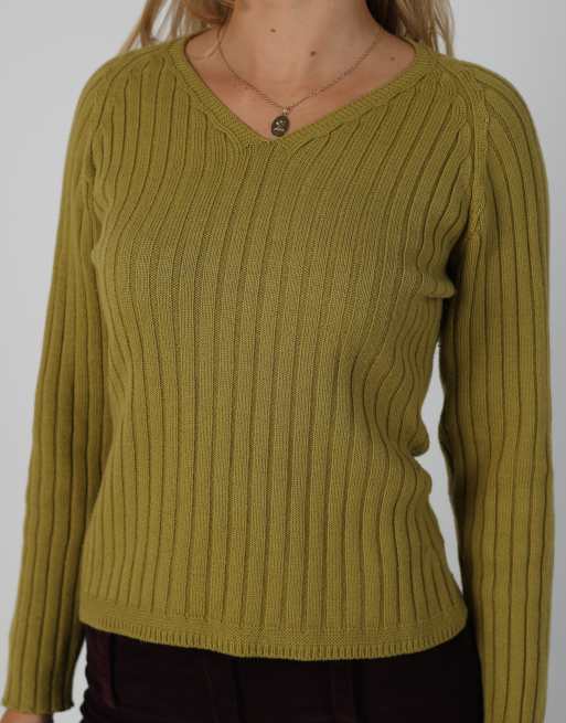 Vintage Stefanel S knitted jumper in light green, 4 of 4