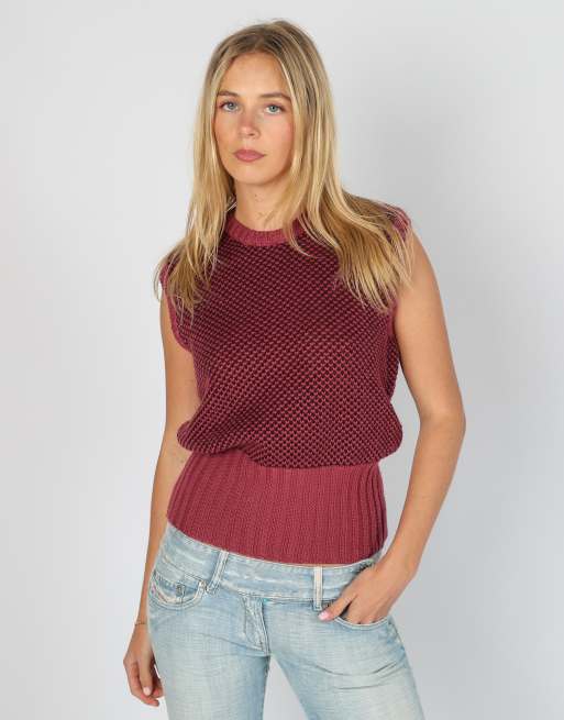 Vintage Stefanel S knitted jumper in pink, 1 of 4