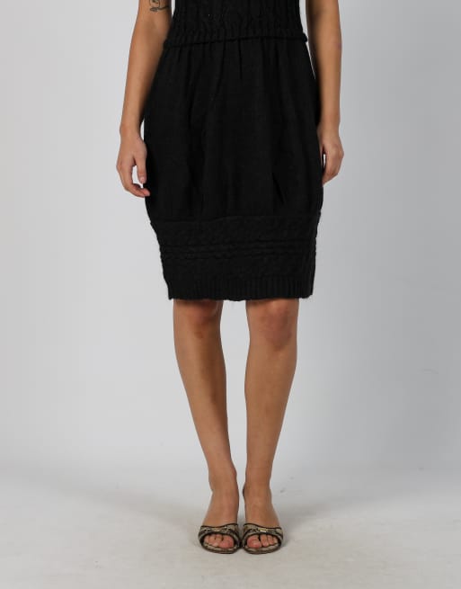 Vintage Stefanel S knitted midi dress in black, 2 of 4