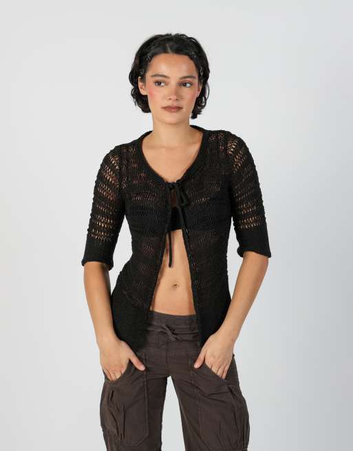 Vintage Stefanel S knitted top in black, 1 of 4