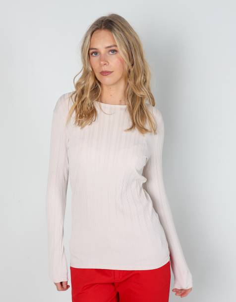 Vintage Stefanel S long sleeve top in cream - view 1