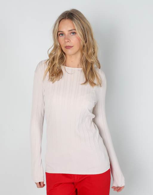 Vintage Stefanel S long sleeve top in cream