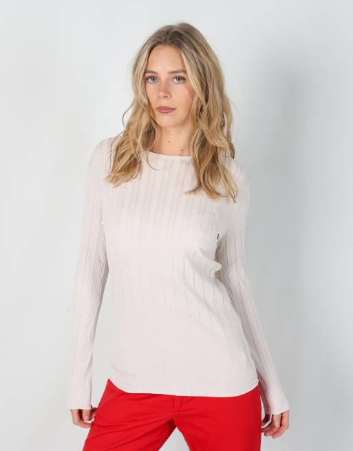 Vintage Stefanel S long sleeve top in cream, 3 of 4
