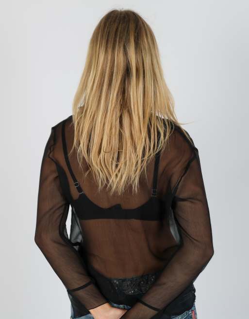 Vintage Stefanel S mesh top in black, 2 of 4