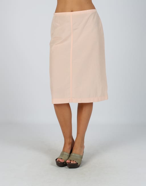 Vintage Stefanel S woven midi skirt in baby pink, 2 of 4