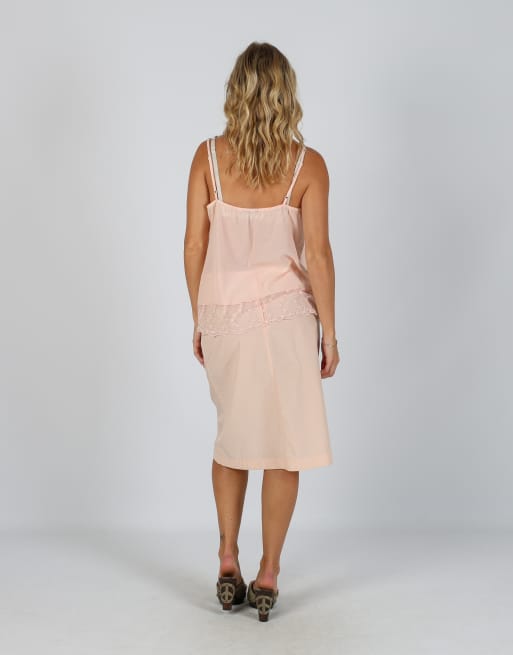 Vintage Stefanel S woven midi skirt in baby pink, 3 of 4