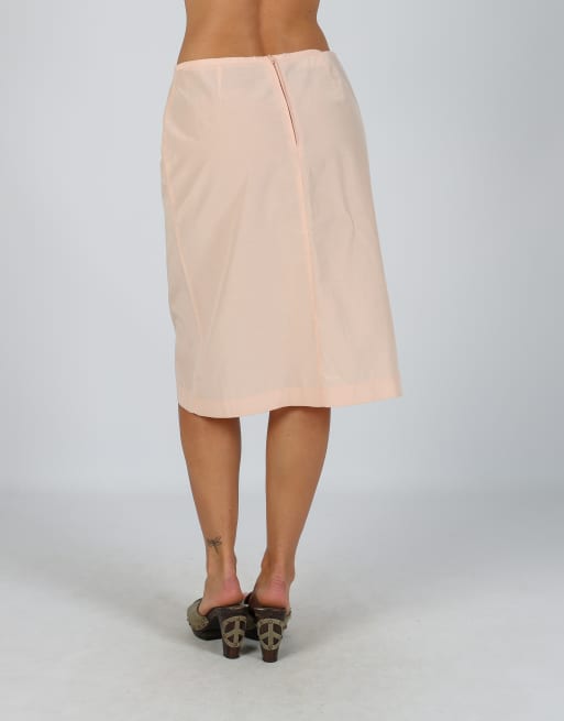 Vintage Stefanel S woven midi skirt in baby pink, 4 of 4