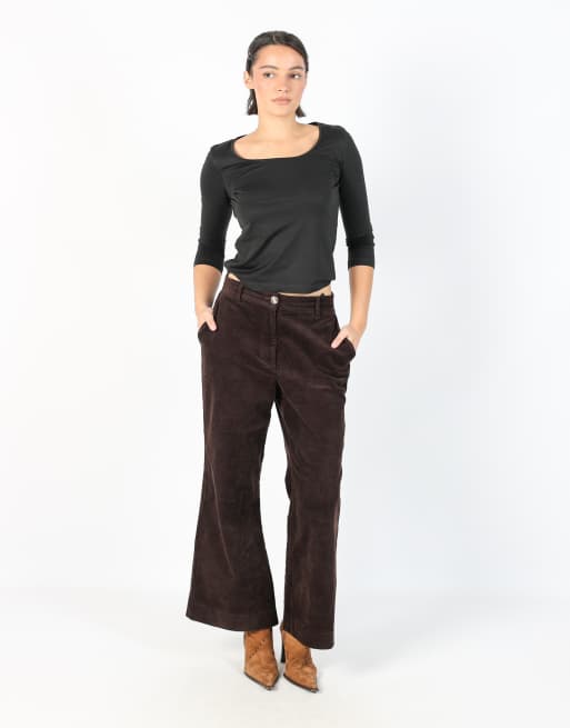 Vintage Stefanel XS cord casual trousers in brown, 1 of 4