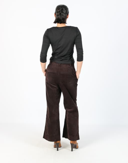 Vintage Stefanel XS cord casual trousers in brown, 3 of 4