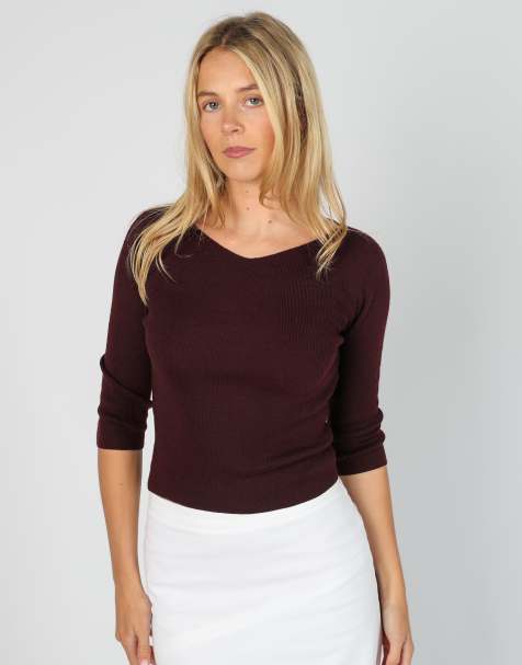 Vintage Stefanel XS knitted top in purple - view 1