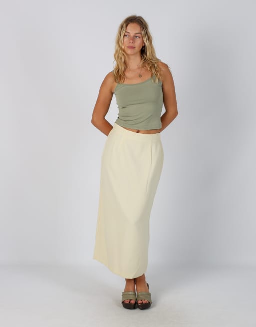 Vintage Stefanel XS woven maxi skirt in cream, 1 of 4