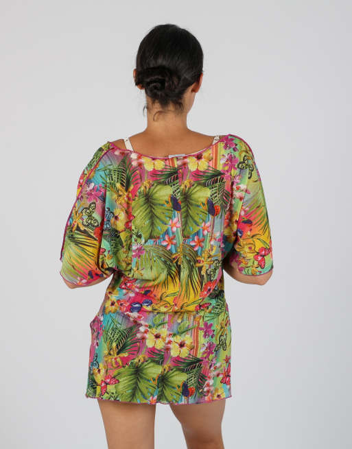 Vintage Stefania Canavest L mesh top in multi colured, 2 of 4