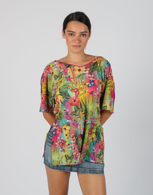 Vintage Stefania Canavest L mesh top in multi colured, 3 of 4