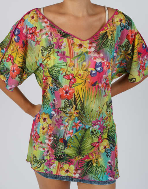 Vintage Stefania Canavest L mesh top in multi colured, 4 of 4