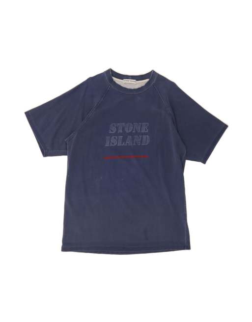 Vintage Stone Island Graphic T-shirt Top Large In Blue