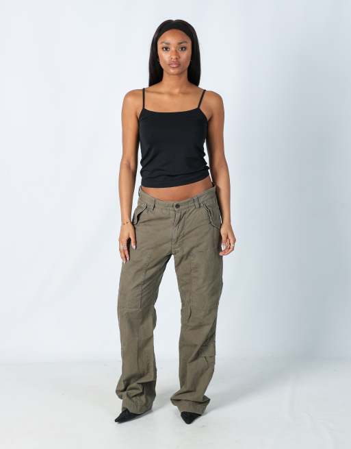 Vintage Stone Island S cargo pants in khaki green