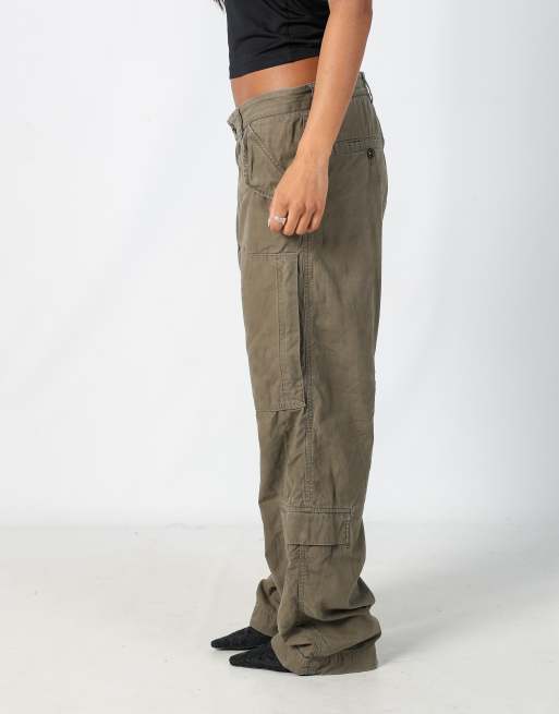 Vintage Stone Island S cargo pants in khaki green | ASOS Stone